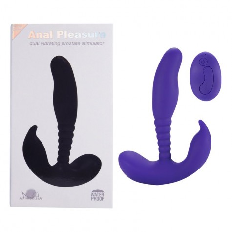 Фиолетовый стимулятор простаты Remote Control Anal Pleasure Vibrating Prostate Stimulator - 13,5 см.