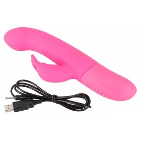 Розовый вибратор-кролик Rechargeable G-Spot Vibe - 23,5 см.