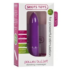 Фиолетовая удлинённая вибропуля Power Bullet Purple - 8,3 см.